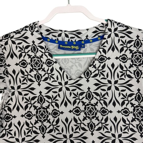 Banana Boat Dress Womens Medium Black White UPF 50+ Sun Protection Cover Up - Picture 3 of 10